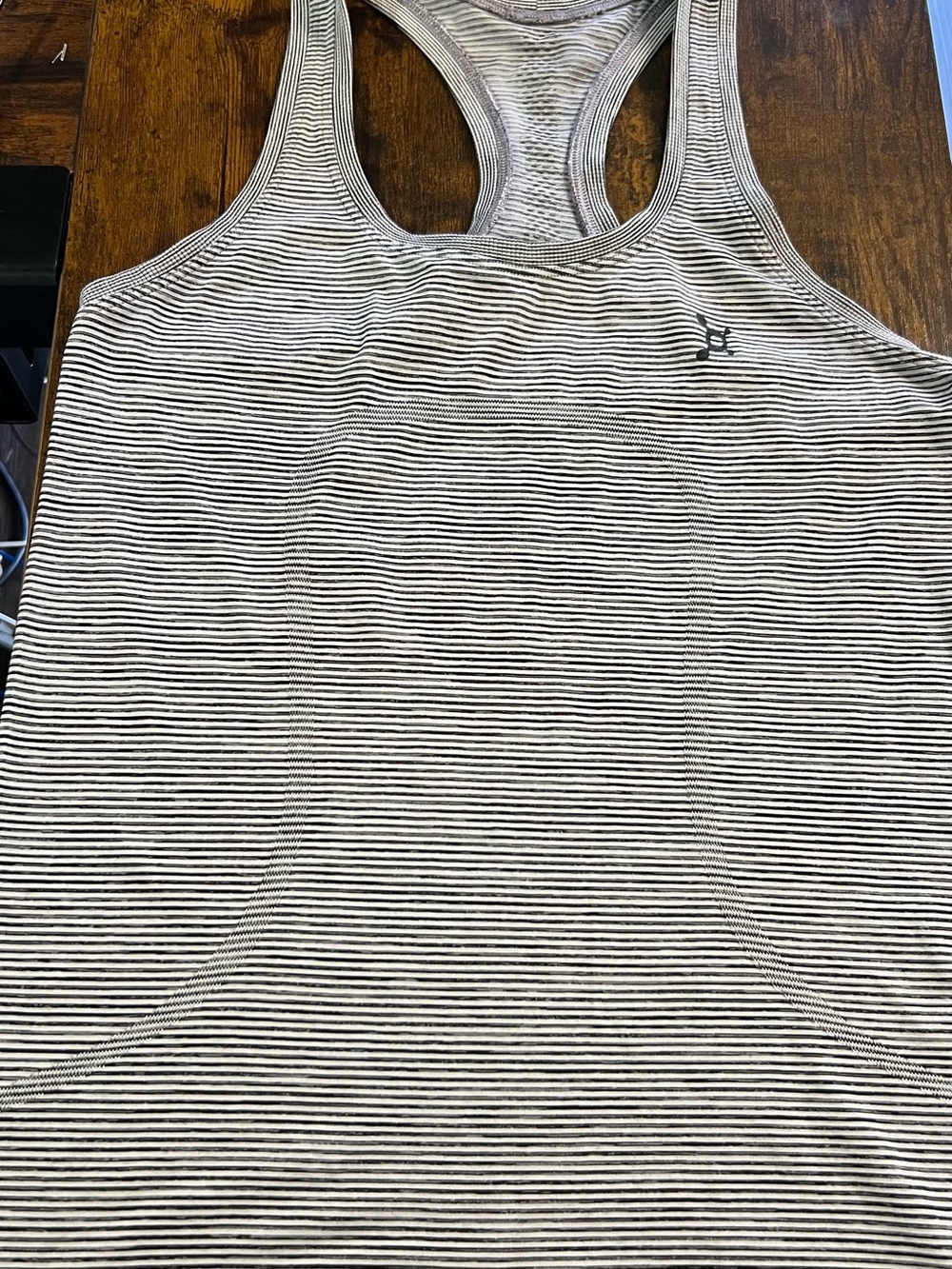 lululemon athletica Striped Racerback Tank — Black & White